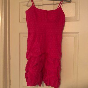 Hot Pink Polka-Dot Semi-Formal B. Darlin Dress Size 3/4